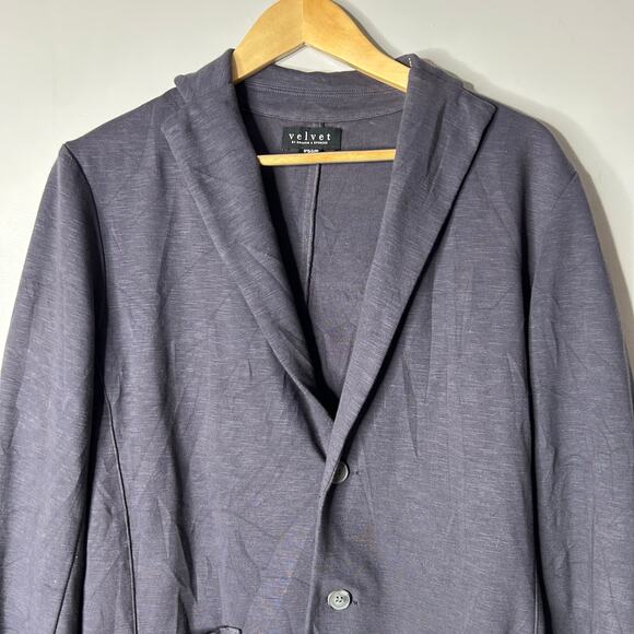 Velvet by Graham & Spencer Oversized Navy Blue Blazer Women’s Small Soft Neutral - Picture 4 of 8